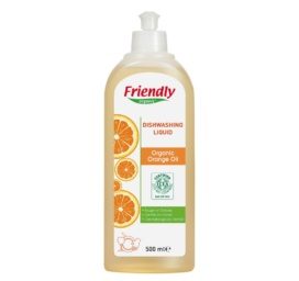 FRIENDLY ORGANIC organinis indų ploviklis su apelsinų aliejumi, 500 ml