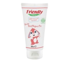 FRIENDLY ORGANIC 100% valgomi ingredientai ekologiška kūdikių dantų pasta 50 ml
