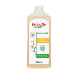 Friendly Organic ekologiškas drėkinamasis skystas muilas su ramunėlėmis, papildymo buteliukas, 1000 ml