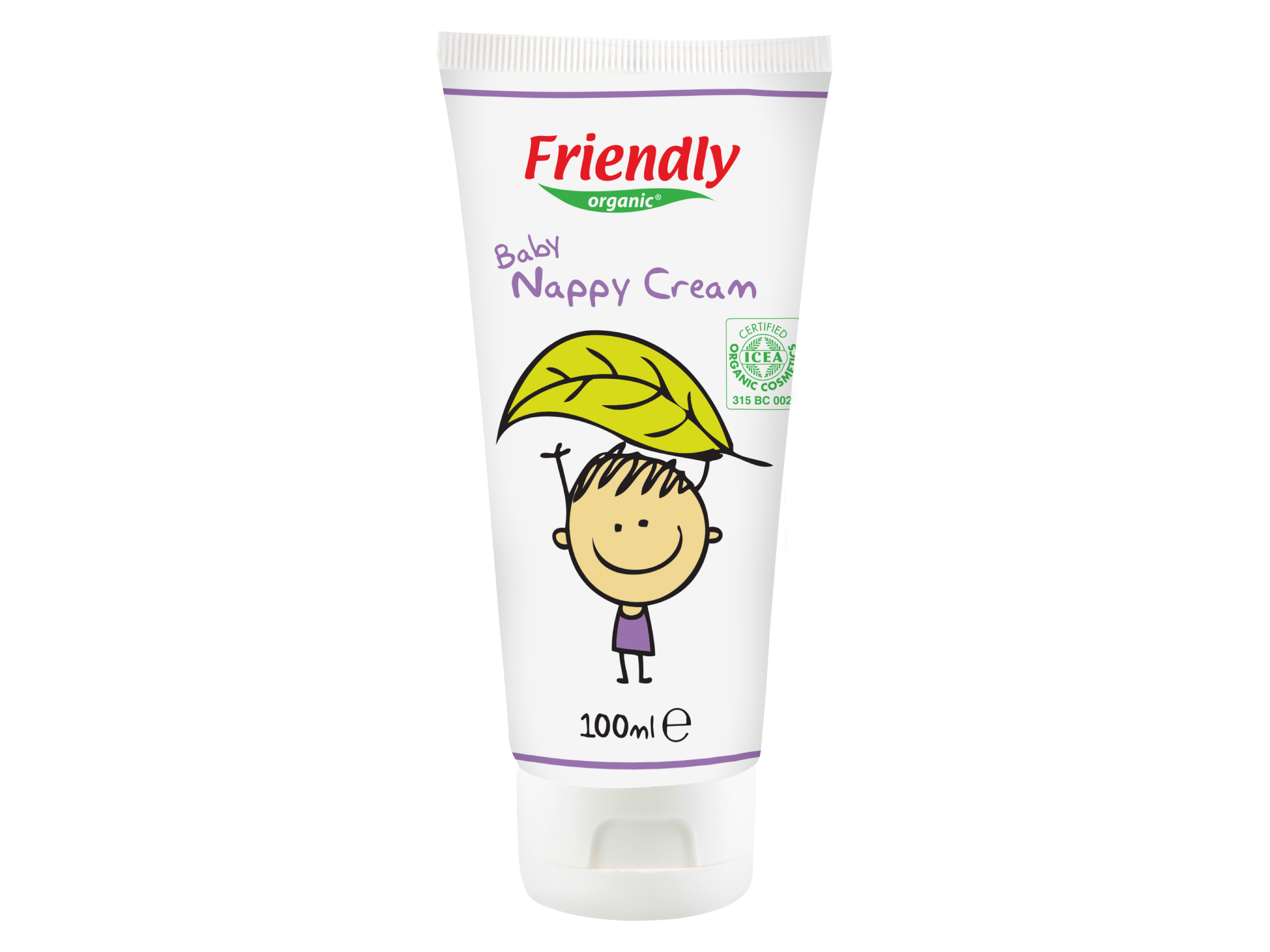 Friendly Organic ekologiškas sauskelnių kremas su sviestmedžio sviestu ir cinko oksidu 100 ml