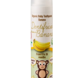 AZETABIO ekologiška bananų skonio dantų pasta kūdikiams ir vaikams nuo gimimo iki 36 mėnesių
