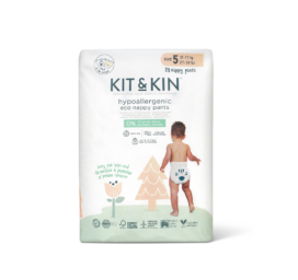 KIT and KIN hipoalerginės latekso ir chloro neturinčios minkštos ir tamprios sauskelnės-kelnaitės, 5 dydis, tinkamos 12-15 kg, 20 vnt.