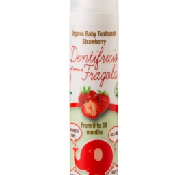 AZETABIO ekologiška braškių skonio dantų pasta kūdikiams ir vaikams nuo gimimo, 0-36 mėnesių