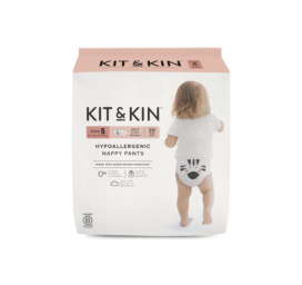 KIT and KIN hipoalerginės latekso ir chloro neturinčios minkštos ir tamprios sauskelnės-kelnaitės, 5 dydis, tinkamos 12-15 kg, 20 vnt.
