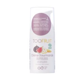 TOOFRUIT Creme Gourmande ekologiškas turtingai drėkinantis vaikų veido kremas su bananais ir figomis sausiai odai, 30 ml