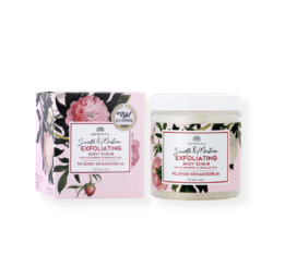 MAGRADA odą minkštinantis kūno šveitiklis su bijūnų kvapu ir Brazilijos purpuriniu moliu, 250 ml