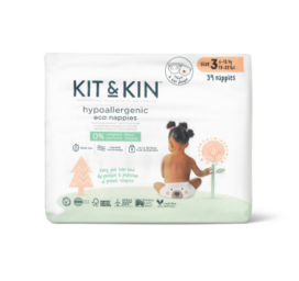 KIT and KIN hipoalerginės, be latekso ir chloro užsegamos sauskelnės su lokiu ir triušiu piešiniai, dydis 3 arba 6-10 kg, 32 vnt