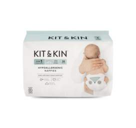 KIT ir KIN Premium hipoalerginės sauskelnės su lipdukais, be latekso ir chloro, su gyvūnų raštu, 1 dydis, t. y. 2–5 kg, 38 vnt.