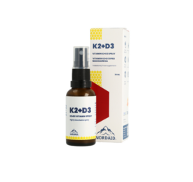 NORDAID burnos ir greitai įsisavinamas K2+D3 vitaminų purškalas su saldikliu, 30 ml