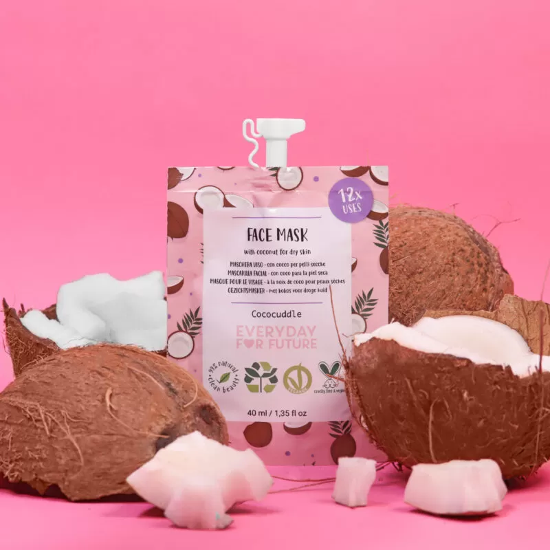 EVERYDAY FOR FUTURE Cococuddle odą minkštinanti ir drėkinanti veido kaukė labai sausai odai su saulėgrąžų, ricinos ir kokosų aliejais, 40 ml - Image 2