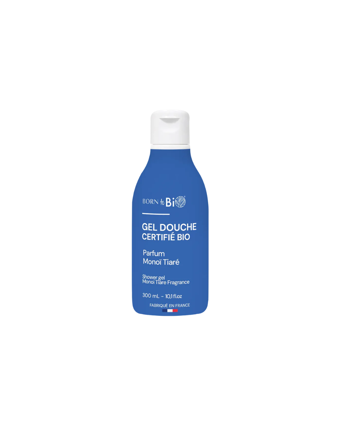 BORN TO BIO ekologiškas gaivinamasis dušo gelis su monoi žiedų kvapu, 300 ml