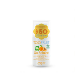TOOFRUIT SPF50 ekologiškas kremas nuo saulės su mineraliniais filtrais vaikams su abrikosų kvapu, 30 ml