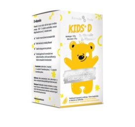 FORMULA VITALE Kids+ su vitaminu D, 20 MCG, apelsinų skonio guminukai, 60 vnt.