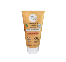 BORN TO BIO 100% natūralus abrikosų sėklų miltelių kūno šveitiklis visiems odos tipams, 150 ml