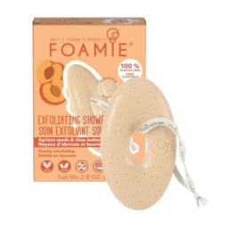 FOAMIE 2in1 kietas kūno šveitiklis su abrikosų sėklomis ir sviestmedžio sviestu, 80 g