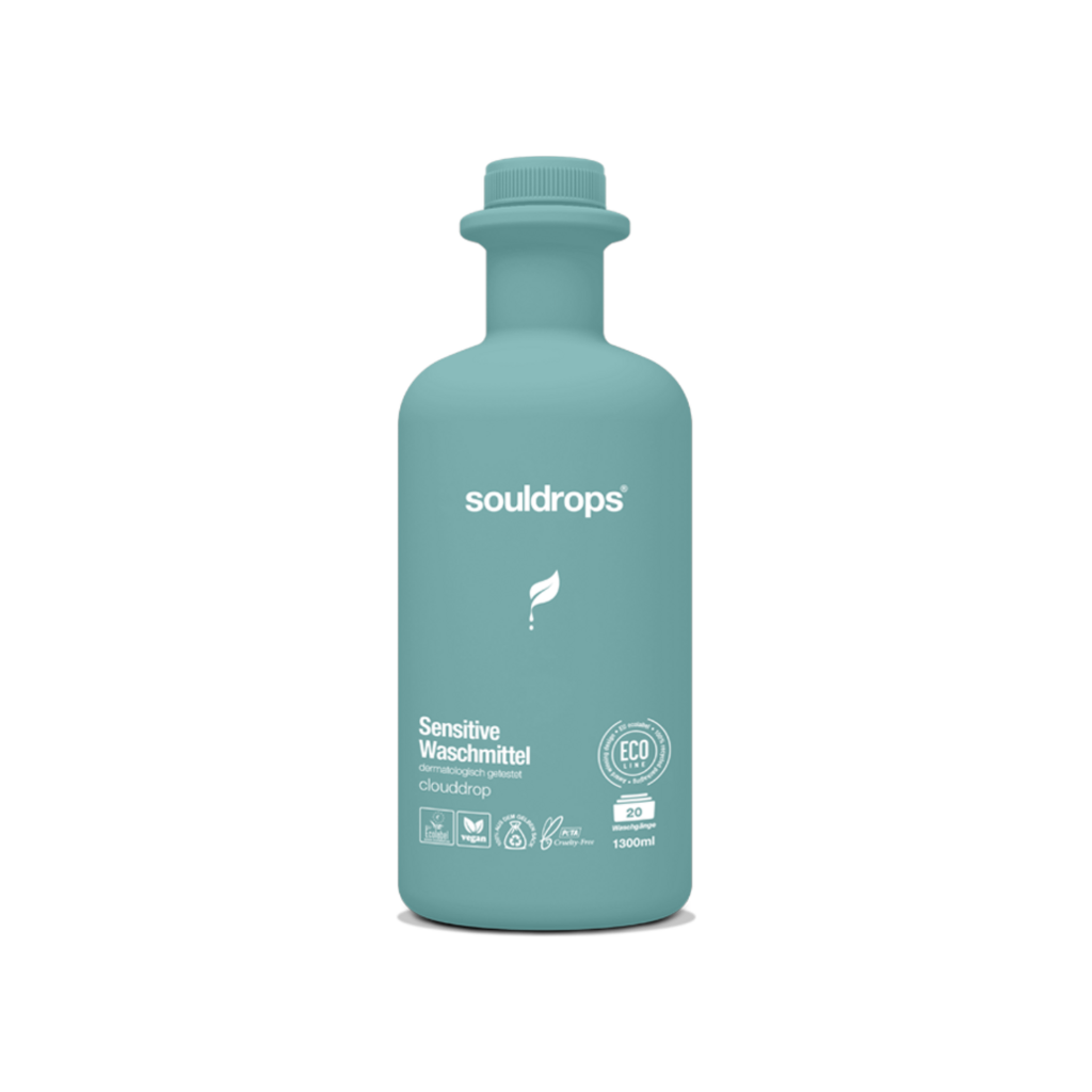 SOULDROPS biologiškai skaidus švelnaus kvapo skalbimo gelis jautriai odai CLOUDDROP, 1300 ml