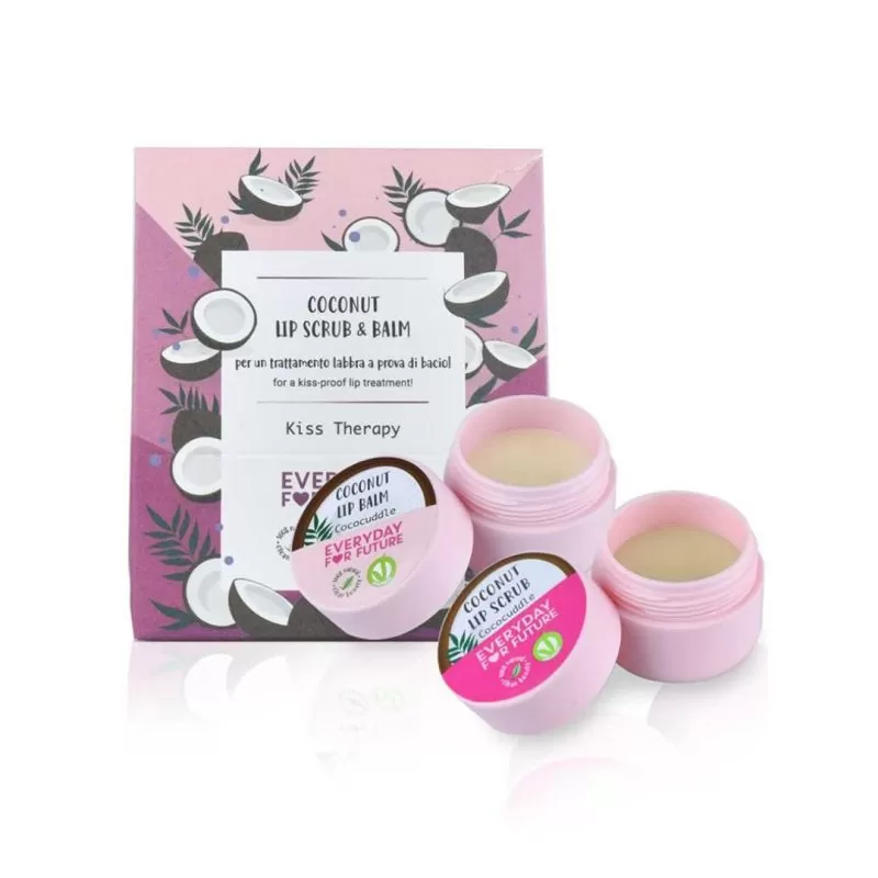 EVERYDAY FOR FUTURE Kiss Therapy lūpų balzamas + lūpų šveitiklis su kokosu, 2*9,5 g