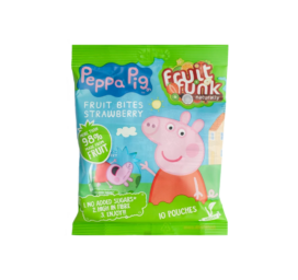 FRUITFUNK Peppa braškių kramtomieji saldainiai, 10 pakelių, 10x10g, 100g
