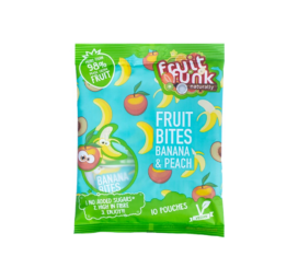 FRUITFUNK banano ir persiko skonio užkandžiai, 10 pakuočių, 10x10g, 100g