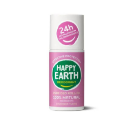 HAPPY EARTH 100% natūralus dezodorantas, raminantis levandų ir ylangų kvapas, 75 ml