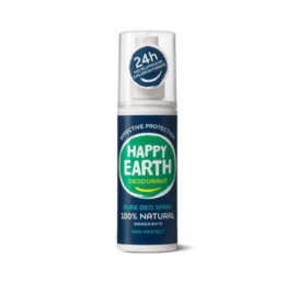 HAPPY EARTH 100% natūralus ir apsauginis dezodorantas purškiklis vyrams su gaiviai kvapu, 100ml