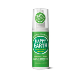 HAPPY EARTH 100 % natūralus dezodoranto purškalas su gaiviu agurkų ir matcha aromatu, 100 ml