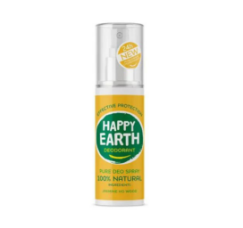 HAPPY EARTH 100% natūralus dezodoranto purškiklis su užburiančiu jazminų ir Ho Wood kvapu, 100 ml