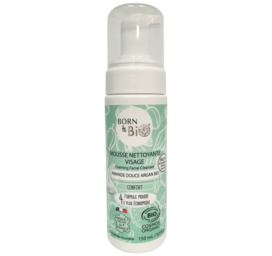 BORN TO BIO veido valymo putos su migdolų aliejumi ir argano aliejumi normaliai odai, 150 ml