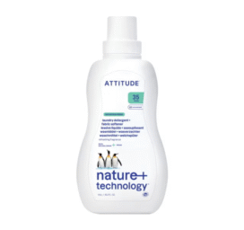 ATTITUDE 2in1 skalbimo gelis ir audinių minkštiklis su gėlių ir medienos aromatu, 1050 ml