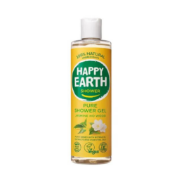 HAPPY EARTH 100% natūralus dušo želė su kerinčiu jazmino ir ho medžio aromatu, 300 ml