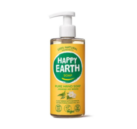 HAPPY EARTH 100% natūralus skystas muilas su kerinčiu jazminų ir Ho Wood aromatu, 300 ml