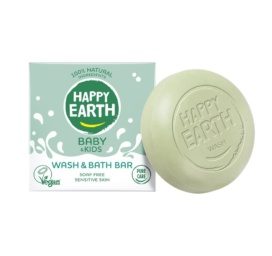 HAPPY EARTH 100% natūralus, bekvapis, be muilo kakavos sviesto drėkinantis kūno muilas vaikams, 50 g