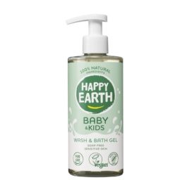 HAPPY EARTH 100% natūralus dušo gelis-vonios putos kūdikiams ir vaikams, 300ML