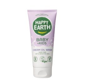 HAPPY EARTH 100% natūralus kremiškas rūpestingas dušo gelis kūdikiams, 200ML
