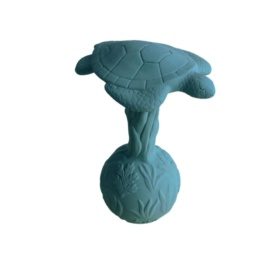 NATRUBA rankų darbo biologiškai skaidus natūralaus kaučiuko cheminėms medžiagoms atsparus kramtomasis žaislas ir barškutis VĖŽLYS, tinkamas nuo 0+ mėnesių