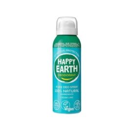 HAPPY EARTH aerozolio neturintis 100% natūralus dezodorantas su kedro ir laimo kvapu, 100 ml