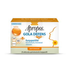 APROPOS GOLA DEFENS apelsinų skonio gerklės pastilės, 20 vnt.