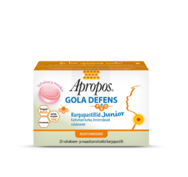 APROPOS GOLA DEFENS braškių skonio pastilės vaikams, 20 vnt.