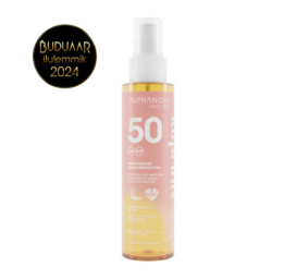 ALPHANOVA DAILY SUN SPF50 veekindel päevitamisõli pihusti vaarikaseemne- ja jojobaõliga monoi lõhnaga, 125 ML