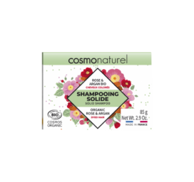 GRAVIER Cosmo Naturel kietasis šampūnas dažytiems plaukams su arganų aliejumi ir Damasko rože, 85 g