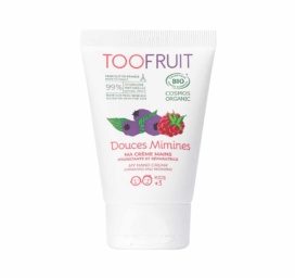 TOOFRUIT atkuriamasis ir maitinamasis rankų kremas vaikams su avietėmis ir mėlynėmis, 50 ml