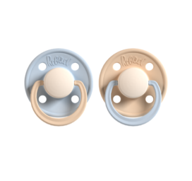 REBAEL natūralios gumos čiulptukai Šalto Perlo Liūtas / Dulkėtas Perlo Dramblys, dydis 6+ mėn., 2 vnt. pakuotėje