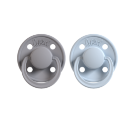 REBAEL Mono natūralaus kaučiuko čiulptukai Pewter / Tiny Sky dydis 0-6 mėnesių, 2 vnt. pakuotėje