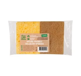 GO GREEN celiuliozinės kompostuojamos kempinės paviršių valymui, 2 vnt.