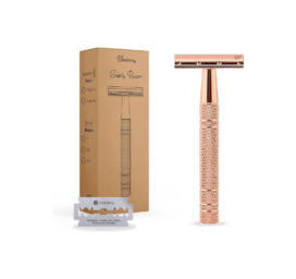 BAMBOOZY daugkartinio naudojimo aliumininis skustuvas, ROŽINIO AUKSO