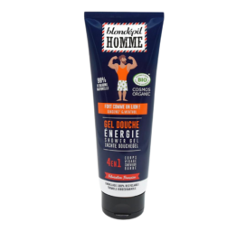 BLONDEPIL HOMME 4in1 organinis energizuojantis dušo gelis vyrams su ženšeniu ir mentoliu, 250 ml
