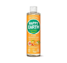 HAPPY EARTH 100% natūralus dušo gelis su rožėmis ir karčiuoju apelsinu, 300 ml