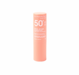ALPHANOVA Daily Sun SPF50+ drėkinantis lūpų balzamas su mango sviestu ir aviečių aliejumi su monoi aromatu, 4 g