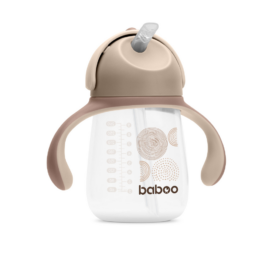 Baboo® gėrimo buteliukas su silikoniniu šiaudeliu Kakava, 260 ml