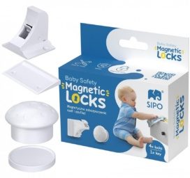 SIPO kūdikiams saugūs magnetiniai spintelių užraktai, 4 vnt.